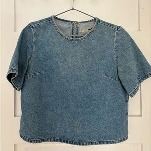 Topshop Moto Light Blue Denim Tee